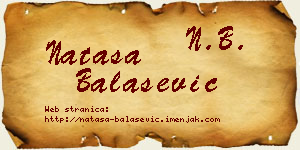 Nataša Balašević vizit kartica